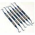 A2Z Scilab 6 Pcs Hollow Handle Sickle Scaler Blue Titanium Coated Stainless Steel Dental Tools A2Z-ZR-BLU-SS6